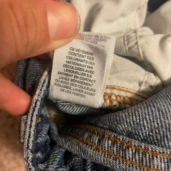 Free People We The Free denim Mini Jean skirt Distressed Button Fly Size 25 - Picture 11 of 11